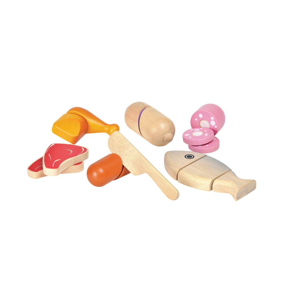 Plan Toys | Speelgoed | houten vlees en vis