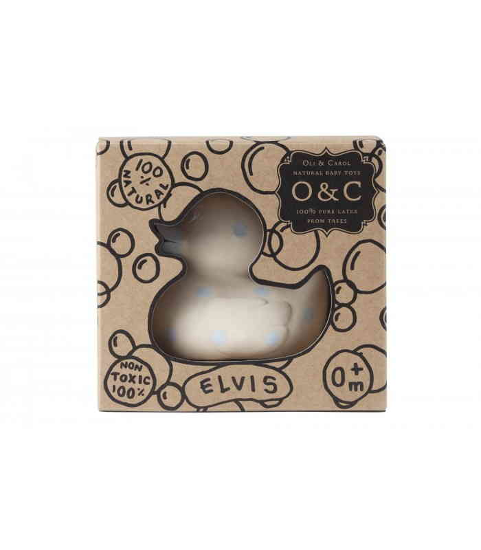 Oli & Carol |  Speelgoed bad | Elvis the duck dots blue